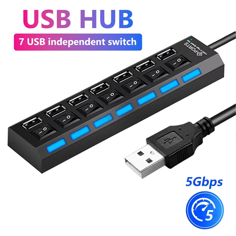Laptop Accessories And Parts - Pemisah Hub USB 2.0 7 Port