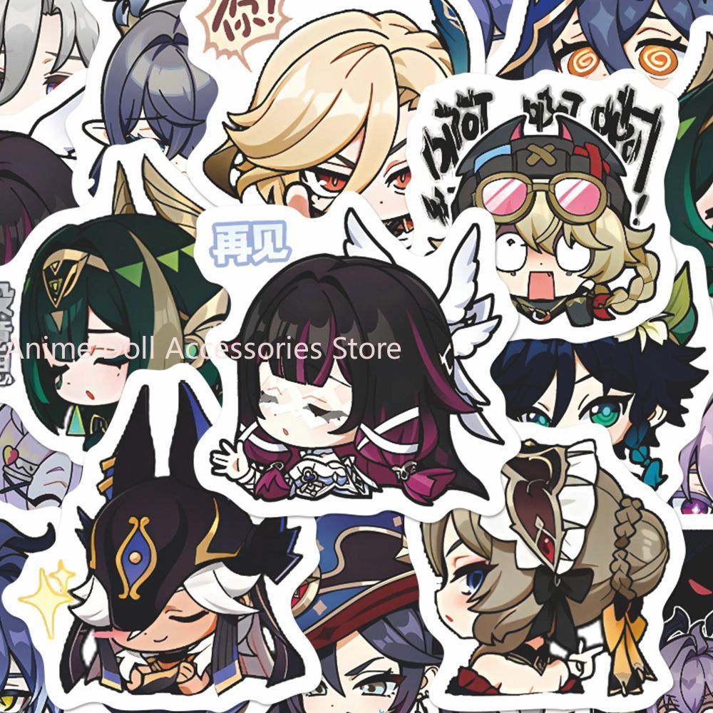 Laptop Accessories And Parts - 64 Buah Stiker Anime Genshin Impact